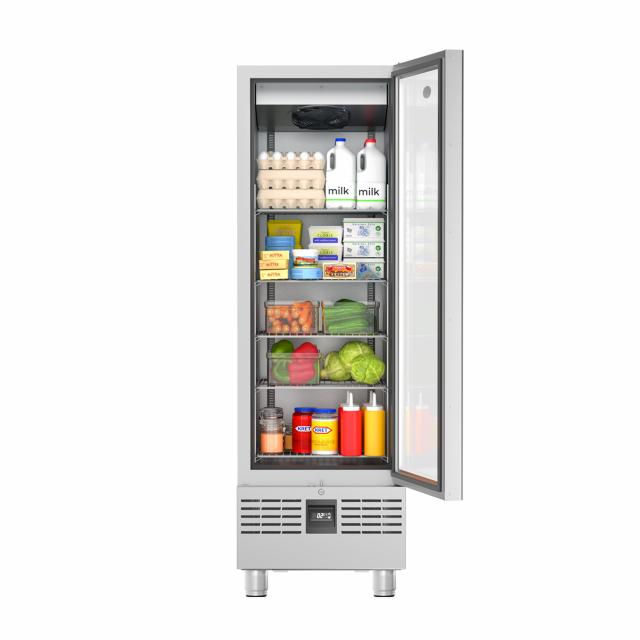 front view of Slimline cabinet with door open